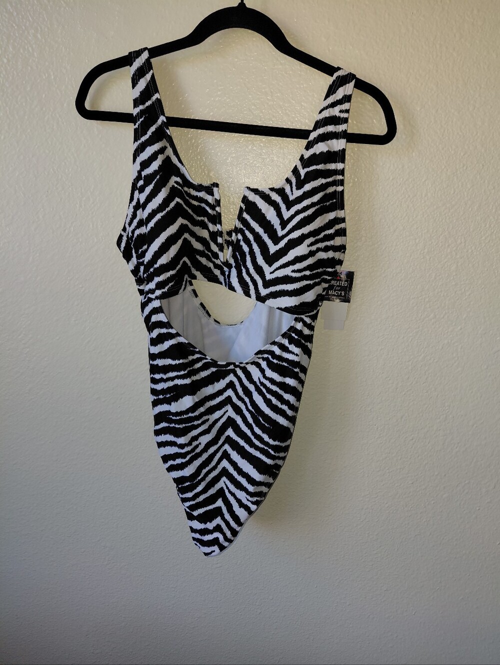 Salt+Cove - Women's Zebra Print One-Piece Swimsuit - Black & White 16/18 NWT